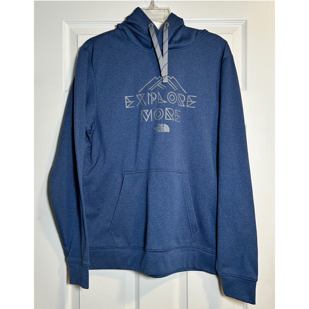 The North Face Men's Explore More Hoodie Medium Blue Heathered Pullover